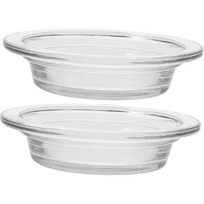 2Pcs Replacement Wax Heating Tray, 4.5in Glass Aromatherapy Tray Candle Heating Bowl, Wax Warmer Replacement Tray Oil Warmer Tray, Wax Melting Tray Wax Tray for Lamp Wax Melting Heating