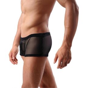 ZONBAILON Men's See Through Boxer Briefs Breathable Sexy Mesh Sheer Low Rise Trunks