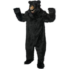 Black Bear Costume With Moveable Jaw Mask
