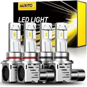 AUXITO 9005 9006 Bulbs Combo, 9006/HB-4 and 9005/HB-3/HB3u Halogen Replacement Lights, 60000LM Bright 6500K Daylight White, Plug and Play, Pack of 4