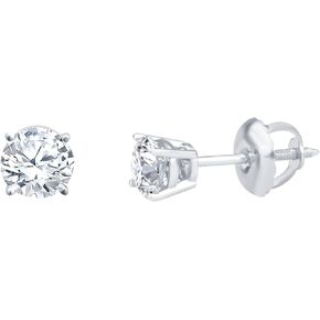 Diamond Earrings 1/4 cttw to 1 cttw in 14kt Yellow or White Gold Screw Backs