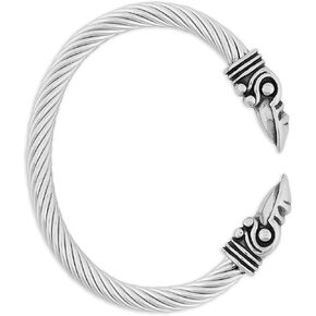 HAQUIL Stainless Steel Viking Twisted Cuff Bracelet, Viking Arm Ring for Men, Viking Jewelry Gift for Men