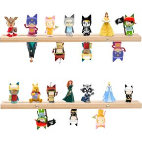 for Tonie Shelf,Tonies Storage with 40Pcs Adhesive Metal Plate for Creative Tonie Box Magnetic Shelf for Tonie Figures,Characters,Wooden Shelf for Kids (House)