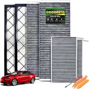 Cabin Air Filter HEPA Air Intake Filter for Model Y 2020-2024, Replace 110768100A 165837500A 165837600A, Oem Quality, Activated Carbon(6 Packs)