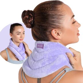 REVIX Neck Heating Pad Microwavable Heated Neck Wrap with Moist Heat for Stress Pain Relief, Microwave Neck Warmer for Woman, Unscented Hot Pack Orchid