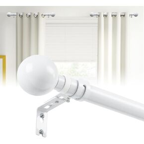 12-20 Inch 1" Side Curtain Rod,Set of 2, Adjustable Black Curtain Rods Side, Short Curtain Rod with Decorative Finals, Heavy Duty Side Curtain Rod Set for Windows, Cafe, French Door