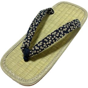 Made in Japan Setta Sandals. Rush Grass Amezoko Rubber Sole. L Denim Thong