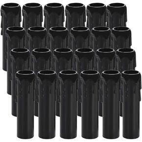 Skelang 24 Pcs 4" Tall Candle Socket Covers, Black Candle Covers Sleeves Fit to Most Chandeliers, Chandeliers Base, Chandelier Covers