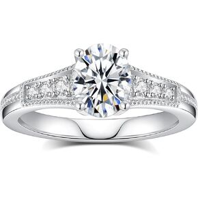 Moissanite Rings for Women Different Cut D Color VVS1 Moissanite Engagement Ring S925 Sterling Silver Ring Promise Wedding Rings for Wedding Anniversary