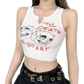 Goth Shirt Alternative Clothing Women y2k Tops for Women Punk mall Goth Bodycon Goth Emo Tops