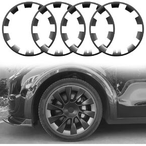 20 Inch Wheel Rim Protector for Tesla Model Y, Wheel Rim Protector ABS Rim Guard Rim Hubcap Cover Car Protection Tire Trim Rings for Model Y,Matte Black 4Pcs