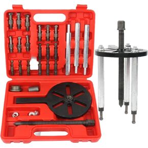 21 in 1 Bearing Puller Kit, Gear Bearing Disassembly Puller Set, Inner Hole Bearing Puller, Bearing Seperator Removal Tool, 3 Jaw Puller Gear Bearing Splitter Set w/ 6-Sized Pullers