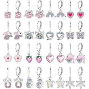 Besteel 16 زوجًا من الأقراط المضادة للحساسية للفتيات والنساء - 316L جراحية من الفولاذ المقاوم للصدأ متدلية على شكل حلقة هوجي مجوهرات للأذنين الحساسة - صغيرة/لطيفة - فضي/ذهبي in Kuwait