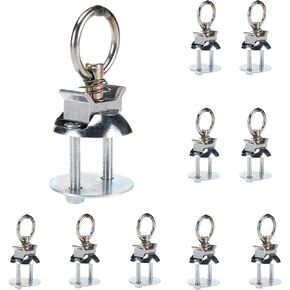 (Pack of 6) Bolt on L Track Tie Down Anchor Kits with Backer Plate and Round, Single Stud Quick Release Ring - Hardware Included