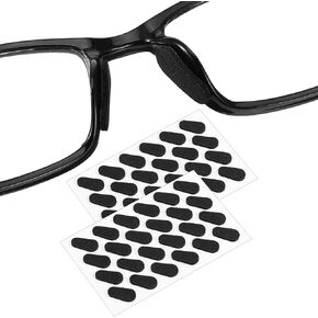 48PCS Black Eyeglass Nose Pads Grips Non Slip 1.5mm Self Adhesive Eye Glass Nose Pads Replacement, Soft Foam Eyeglass Nose Pads Bridge Protector Anti Slip for Eyeglass Glasses Sunglasses, 1.5x8x16mm