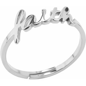 Jude Jewelers Stainless Steel Word Faith Adjustable Size Promise Anniversary Wedding Ring