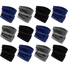 12 Pack Fleece Winter Scarves, Warm Winter Scarf Multi-color Bulk Wholesale, Unisex Men Women