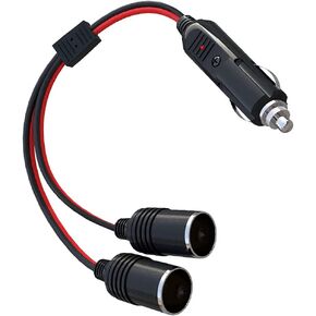 Car Cigarette Lighter Splitter 1 to 2 12V Power Charger Port Adapter Plug Socket 2-Way Splitter Lighter Extension Cord