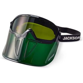 Jackson Safety GPL530 Premium Goggle with Detachable Face Shield, Anti-Fog Coating, Shade 3 IR Lens, Green, 21001