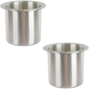 4Pcs Drop-in Cup Holder,304 Stainless Steel Automotive Cup Holders,Silver Poker Table Drink Holder Dining Table Cinema Sofa Yacht Boats Cars Touring RV Car Drop-in Drink Cup Holder