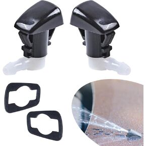 قطعتان من غسالة الزجاج الأمامي للسيارة، فوهة فتحة واحدة، قطع غيار سيارات صغيرة محمولة، متوافقة مع موديلات جيب جراند شيروكي، دودج جراند كارافان، دودج دورانجو (أسود #902) in Kuwait