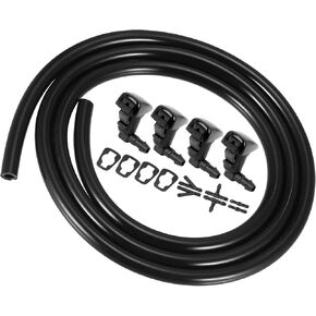 Motoforti Car Front Windshield Washer Nozzle Jet Spray Single Hole, for Dodge Dart 2012-2018, Plastic, Rubber, 68260029AA, 5182327AA, Black, 4 Pcs