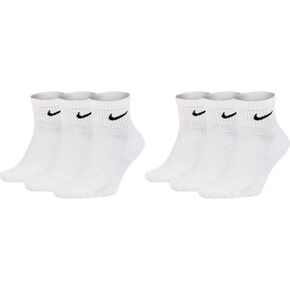 Nike SX7667 6 Pairs Men's Women's Short Socks Ankle High White Grey Black Colour: White