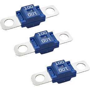 3 PCS Bolt-On Fuses, 50/125/100/80/60/40/200/150A High Current Fuses, 58V Bolt-Down Studs Fuses for Cars, Trucks, Boats, Buses, Caravans, Power System Car Accessories (125A)