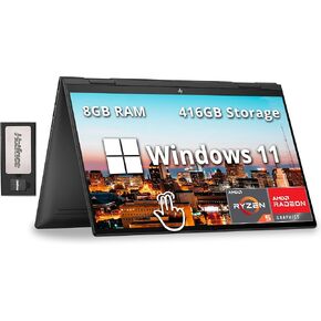 HP ENVY x360 Convertible 15-inch Laptop, AMD Ryzen 7 5825U processor, AMD Radeon Graphics, 8 GB RAM, 512 GB SSD, Windows 11 Home (15-eu1026nr, Nightfall black aluminum)