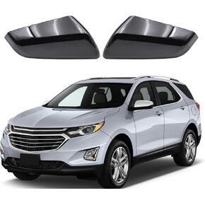 Driver & Passeger Side Gloss Black Mirror Cap Cover fits for 2018-2023 Chevy Equinox & GMC Terrain Top Half Mirror Covers