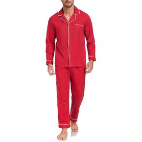 COLORFULLEAF Men's Pajama Sets 100% Cotton Soft Breathable Long Sleeve Mens Sleepwear in Kuwait
