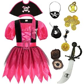 Girls Pirate Costume Kids with Accessories Halloween Party Dress Up