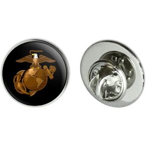 Marines Golden Logo on Black Licensed 0.75" Lapel Pin Tie Tack