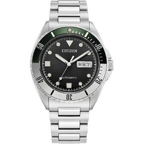 Citizen Men's Automatic Watch, Silver-Tone Stainless Steel Bracelet, Black Dial, 3 Hand Day/Date. (Model: NH7531-50E)