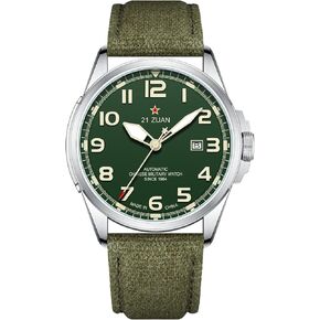 Men's Mechanical Watch, Automatic Watches, Military Watches for Men, Mens Army Tactical Field Sport Work Watch, Waterproof Date Display, Outdoor Work Wrsitwatch, D581, Green, strap