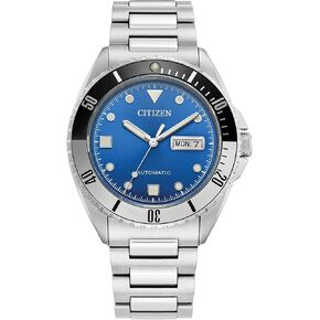 Citizen Men's Automatic Stainless Steel Watch, Blue Dial, Black and Silver Bezel, 3 Hand Day/Date (Model: NH7530-52M)