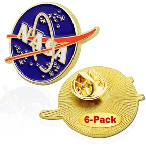 6/12/50/100 Pcs National Aeronautics and Space Administration NASA Space Lapel Pins Bulk Enamel 1"