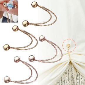 Multi-Function Magnetic Clothing Clips,Pinless Brooch Chain Magnetic Buttons Shawl Clips for Hijab, Loose T-Shirt Hems, Sleeves, Collar and Pants Hems,4 Pieces