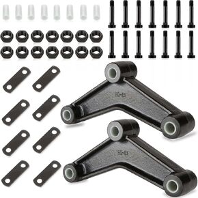 Trailer Axle Shackle Kit for Double Eye Spring (3.5K -5.2K Axles) with Shackle Straps, Locking Nut, Nylon Bushing, Shackle Bolt