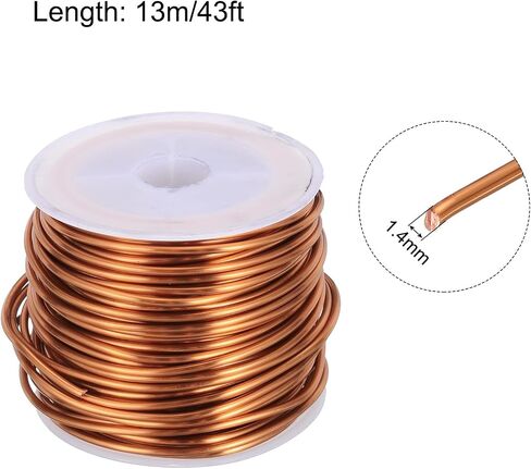 MECCANIXITY 0.4mm Magnet Wire 558ft Enameled Copper Wire Enameled Magnet Winding Wire Coil 200g 155C for Transformers Inductors in Saudi Arabia