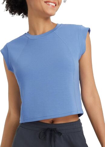 BALEAF Women's Workout Crop Tank Tops Modal Soft Sleeveless Athletic Yoga Running Gym Lounge Shirts Loose Fit in Saudi Arabia
