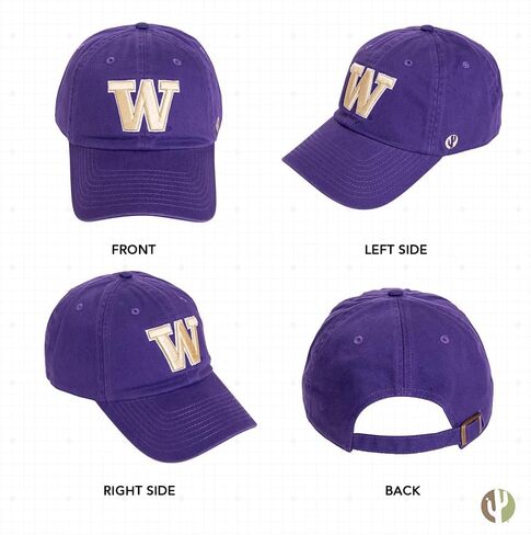 قبعة بيسبول جامعة صبار الصحراء بواشنطن U of W UW Huskies Husky حافة قبعات مطرزة قبعة قابلة للتعديل بحزام قماش للبالغين (نمط C1) أبيض in Saudi Arabia
