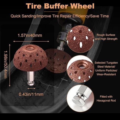 Tire Repair Patch Tool Kit Includes 24PCS Tire Patch Plugs(1.42"&1.81"&2.36"),Vulcanizing Glue,Tire Patch Roller,Tungsten Buffing Wheel and Twist Drill Bits,Tire Patch Kit for Vehicles in Saudi Arabia