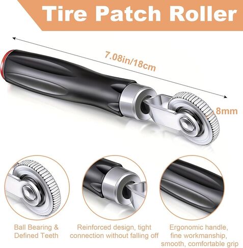 Tire Repair Patch Tool Kit Includes 24PCS Tire Patch Plugs(1.42"&1.81"&2.36"),Vulcanizing Glue,Tire Patch Roller,Tungsten Buffing Wheel and Twist Drill Bits,Tire Patch Kit for Vehicles in Saudi Arabia