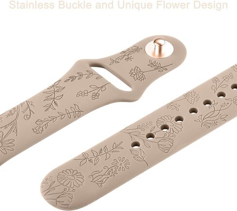 Meliya Silicone Watch Bands Quick Release 20mm 22mm Bands, Floral Engraved Soft Silicone Rubber Sport Replacement Watch Strap for Women Men in Kuwait