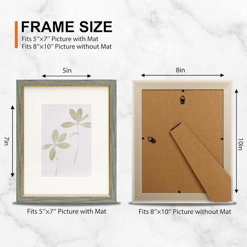 مجموعة إطارات صور Fixwal مقاس 8 × 10 مكونة من 5، إطار صور عتيق، إطار صورة ريفي قديم مع زجاج مقسى، فن زخرفي على الجدران ووضع الطاولة in Kuwait