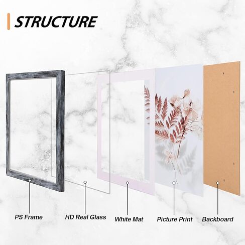 مجموعة إطارات صور Fixwal مقاس 8 × 10 مكونة من 5، إطار صور عتيق، إطار صورة ريفي قديم مع زجاج مقسى، فن زخرفي على الجدران ووضع الطاولة in Kuwait