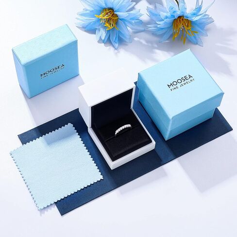 MOOSEA 7 Stone Moissanite Wedding Band for Women, D Color VVS1 Clarity Lab Created Moissanite Wedding Rings 14K White Yellow Rose Gold Vermeil Moissanite Anniversary Band for Women Promise Band Gifts in Saudi Arabia