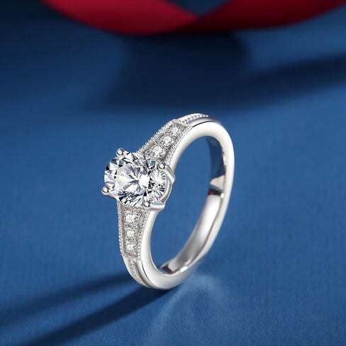 Moissanite Rings for Women Different Cut D Color VVS1 Moissanite Engagement Ring S925 Sterling Silver Ring Promise Wedding Rings for Wedding Anniversary in Kuwait