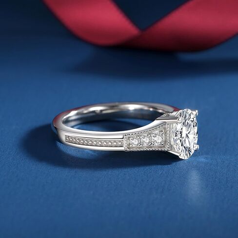 Moissanite Rings for Women Different Cut D Color VVS1 Moissanite Engagement Ring S925 Sterling Silver Ring Promise Wedding Rings for Wedding Anniversary in Kuwait